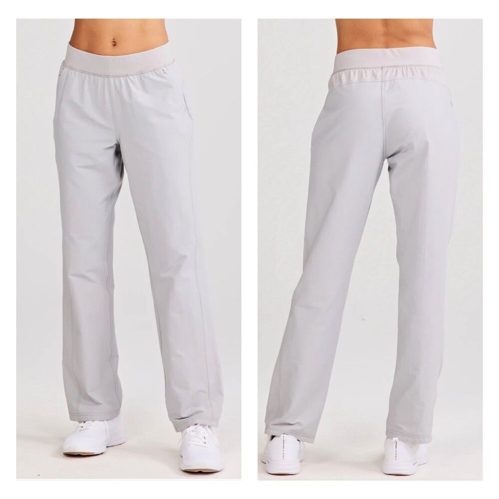 TASC Merge Athletic Pant, Jogger, Silver, Light Gray, Zip Pockets, Sz M